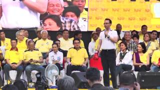 Alan Peter Cayetano  Team PNoy proclamation rally [upl. by Irbmac]