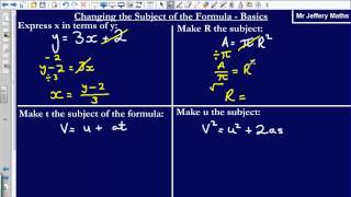 Changing the Subject of the Formula GCSE Edexcel Maths [upl. by Liag800]