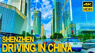 Driving in China Shenzhen Driving Tour Futian District  4K HDR [upl. by Adnylem]