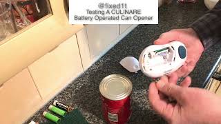 Testing A CULINARE ONE TOUCH Battery Can Opener [upl. by Yve]