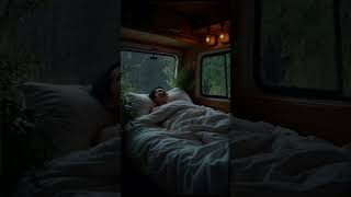 Ambience Rainy Night in a Cozy Campervan Peaceful Sleep in the Wild 6 rain cosycabin campervan [upl. by Ardnaeed159]