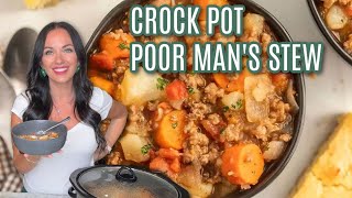 Budget Meal Crock Pot Poor Mans Stew Made Easy [upl. by Loredana]