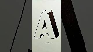 تعلم رسم حرف 3d A رسم رسمتي تعليمالرسمللاطفال حرف art artist drawing artwork 3d letter [upl. by Znarf]