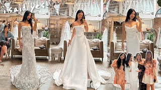 wedding dress shopping with my sisters amp they cried  wedding dress try on [upl. by Nesline]