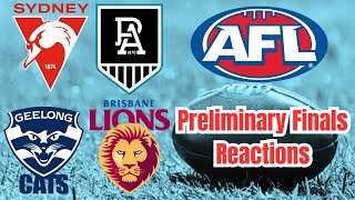 AFL Preliminary Final reactions from Brisbane Geelong Port Adelaide amp Sydney [upl. by Norvil129]