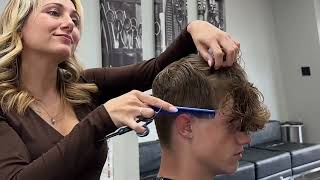 Asmr Men’s Haircut  Lady Barber Ashlee [upl. by Natale4]