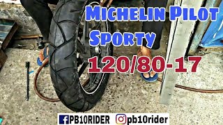 Tvs Apache RTR 180 Tyre changing Tvs Remora 1108017 to Michelin Pilot Sporty 1208017 [upl. by Diogenes]