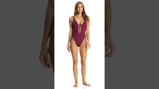 Becca Swim No Strings Attached High Leg One Piece Swimsuit  SwimOutletcom [upl. by Gunther65]