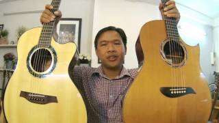 GTGuitarshop guitar review  Morris S107 VS Thuận Guitar AT07cx ADR3 [upl. by Adeuga]