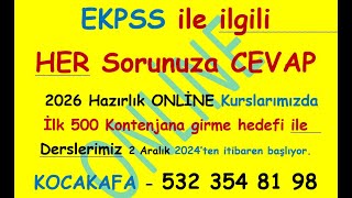 EKPSS İLE İLGİLİ HER SORUNUZA CEVAP VERİYORUZ 2 Aralık ONLİNE EKPSS gruplarımız ilk 400 hedefi ile [upl. by Nura]