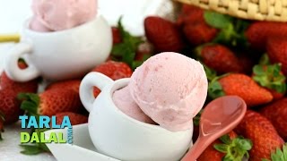 Fresh Strawberry Ice Cream by Tarla Dalal [upl. by Airad]