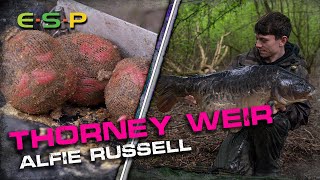 Fishing NATURALS AT THORNEY WEIR  Alfie Russell  Carp Fishing [upl. by Haneekas940]