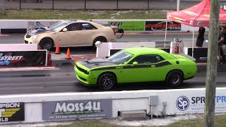 Turbo Cadillac CTSV vs Hellcat and CTSV Drag Races  CUIN7SEC [upl. by Mackintosh271]