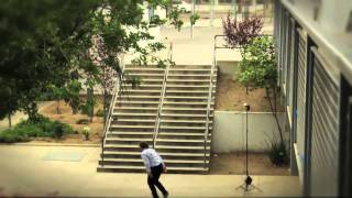 Shane Oneill 18 stair switch flip Attempt Second angle  Theskateclickcom [upl. by Yrovi728]