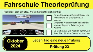 🚘 Führerschein Theorieprüfung Klasse B 🚗 Oktober 2024  Prüfung 23🎓📚 [upl. by Aeel141]