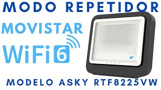 MOVISTAR WIFI 6 MODO REPETIDOR ASKY MODELO RTF8225VW [upl. by Lorine537]