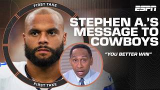 Stephen A‘s message to the Cowboys YOU BETTER WIN THIS GAME VS THE GIANTS 🗣️  First Take [upl. by Initirb]