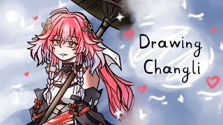 Drawing Changli from Wuthering Waves [upl. by Haissi358]