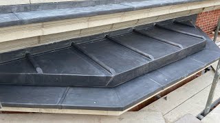 Lead Installation To A Bay Roof With Stone Cornice [upl. by Yessej]