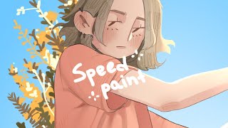 speedpaint 🌻 summer freshness 🌻  procreate [upl. by Yoong]