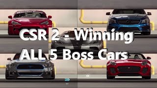 CSR 2  Winning ALL 5 Boss Cars T1T5 [upl. by Tahmosh]