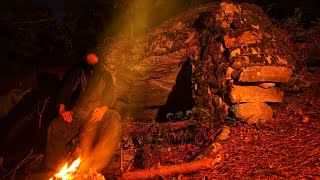 Hidden WWII Resistance Shelter Bushcraft Overnighter Hiking and Camping in Fontainebleau France [upl. by Samid235]