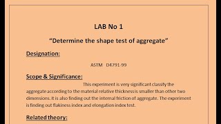 Shape test of Aggregate  Elongated index test  Flakiness index test [upl. by Bronk]