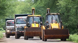 2 JCB 3dx Backhoe Loading Mud in Tata 2518 Ex Truck and Tata Tipper Truck [upl. by Vitia]