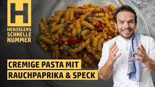 Schnelles Cremige Pasta mit Rauchpaprika und Speck Rezept von Steffen Henssler [upl. by Amando]