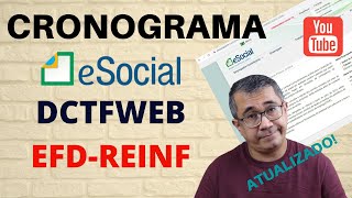 Cronograma do eSocial DCTFWEB e EFDREINF ATUALIZADOS [upl. by Hama]