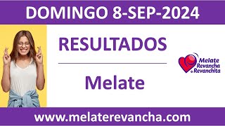 Resultado del sorteo Melate del domingo 8 de septiembre de 2024 [upl. by Dine]