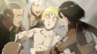 Attack On Titan  Erwins Death And Armins Transformation Scene Episode 55 [upl. by Nicolette]