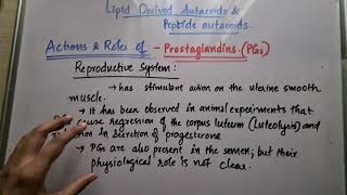 PharmacologyLipid Derived Autacoids and Peptide Autacoids  B PHARM [upl. by Ydnes]