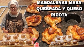 MAGDALENAS DIFERENTES CON MASA QUEBRADA Y CON QUESO DE RICOTA 😍 Fácil receta👵 María la pastelera [upl. by Caye]