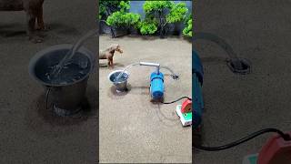 Mini motor water pump science project mini tractor making cow water bathed  307 [upl. by Morville914]