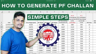 How to generate PF ECR TEXT file in excel  PF Challan [upl. by Tuchman556]