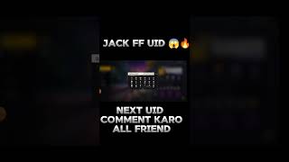 JACK FF UID 🔥🗿 [upl. by Atnom]