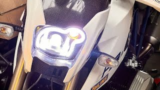 Fitting an LED headlight to a BMW HP2 Megamoto [upl. by Akahs]