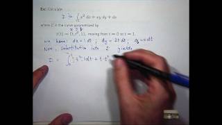 Basic line integral example [upl. by Aehtrod]