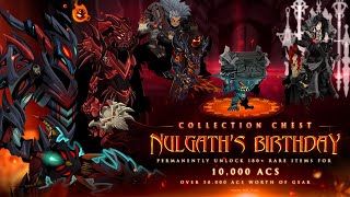 AQW Nulgath Collection Chest 2023 NEW ArchFiend Transcendence Additions AQWorlds [upl. by Chemush]