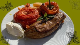 Greek Stuffed Vegetables recipe Gemista [upl. by Hilarius]