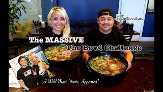 The MASSIVE Pho Bowl Challenge  A Wild Matt Stonie Appeared  Corner Pho San Jose  RainaisCrazy [upl. by Vale]