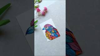 Colourful Bird Art 🐦✨🎨🌸🖌️💛 artsyjayas art shorts [upl. by Azral860]