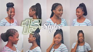 15 WAYS TO STYLE YOUR KNOTLESS BOX BRAIDS Quick and Easy  Beginner friendly [upl. by Eicyac341]