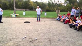 Marco Foyot demoing Petanque Shooting for Bellefontaine French Club 10313 [upl. by Nazay]