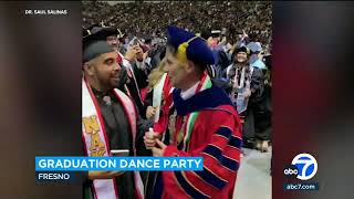 Fresno State graduation becomes giant dance party [upl. by Mulvihill]