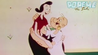 Nearlyweds 1957 Famous Studios Popeye Cartoon Short Film  Review [upl. by Yemane283]