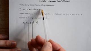 Improved Eulers Method pen and paper example [upl. by Cut]