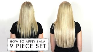 How to Put in 9Piece Clipin Hair Extensions  ZALA [upl. by Joanne]