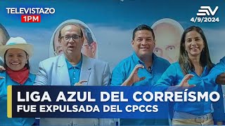 Liga Azul del correísmo fue expulsada del CPCCS  Televistazo1PM ENVIVO🔴 [upl. by Eltotsira]